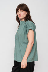 Cotton Typewriter Shirt Ice Blue