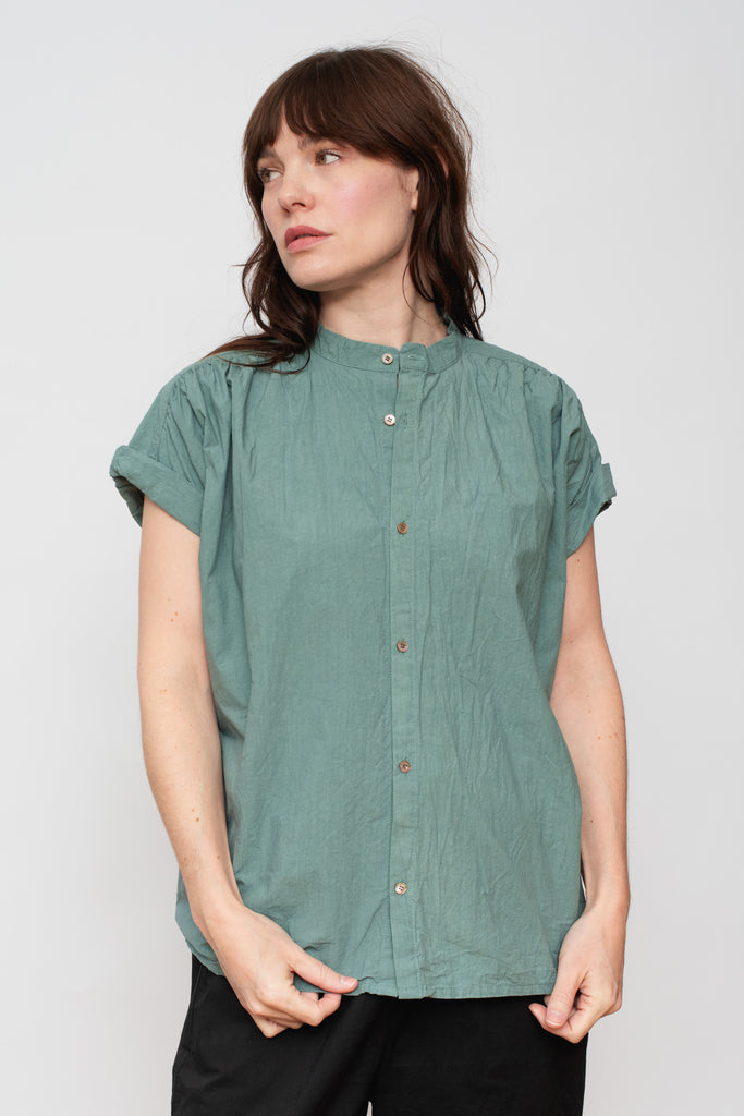 Cotton Typewriter Shirt Ice Blue
