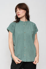 Cotton Typewriter Shirt Ice Blue