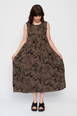 Botanical Print Dress Mocha