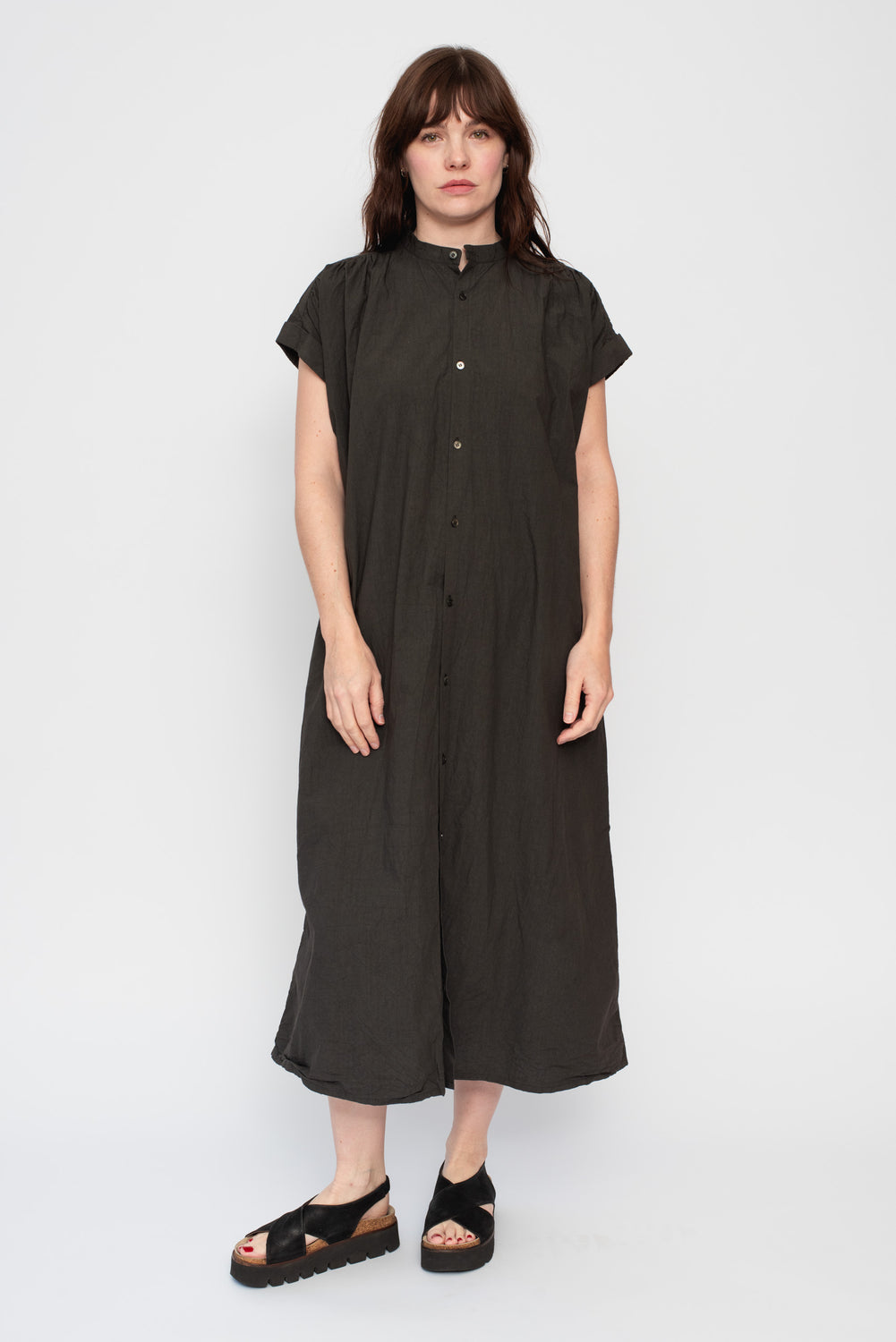 Cotton Typewriter Dress Charcoal