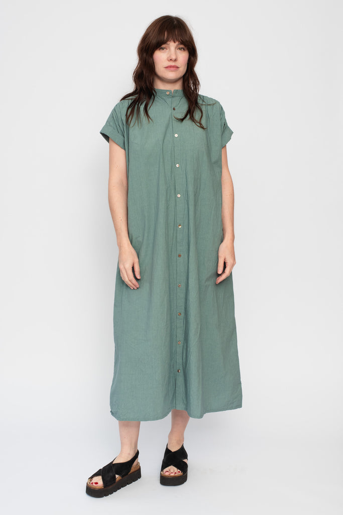 Cotton Typewriter Dress Ice Blue