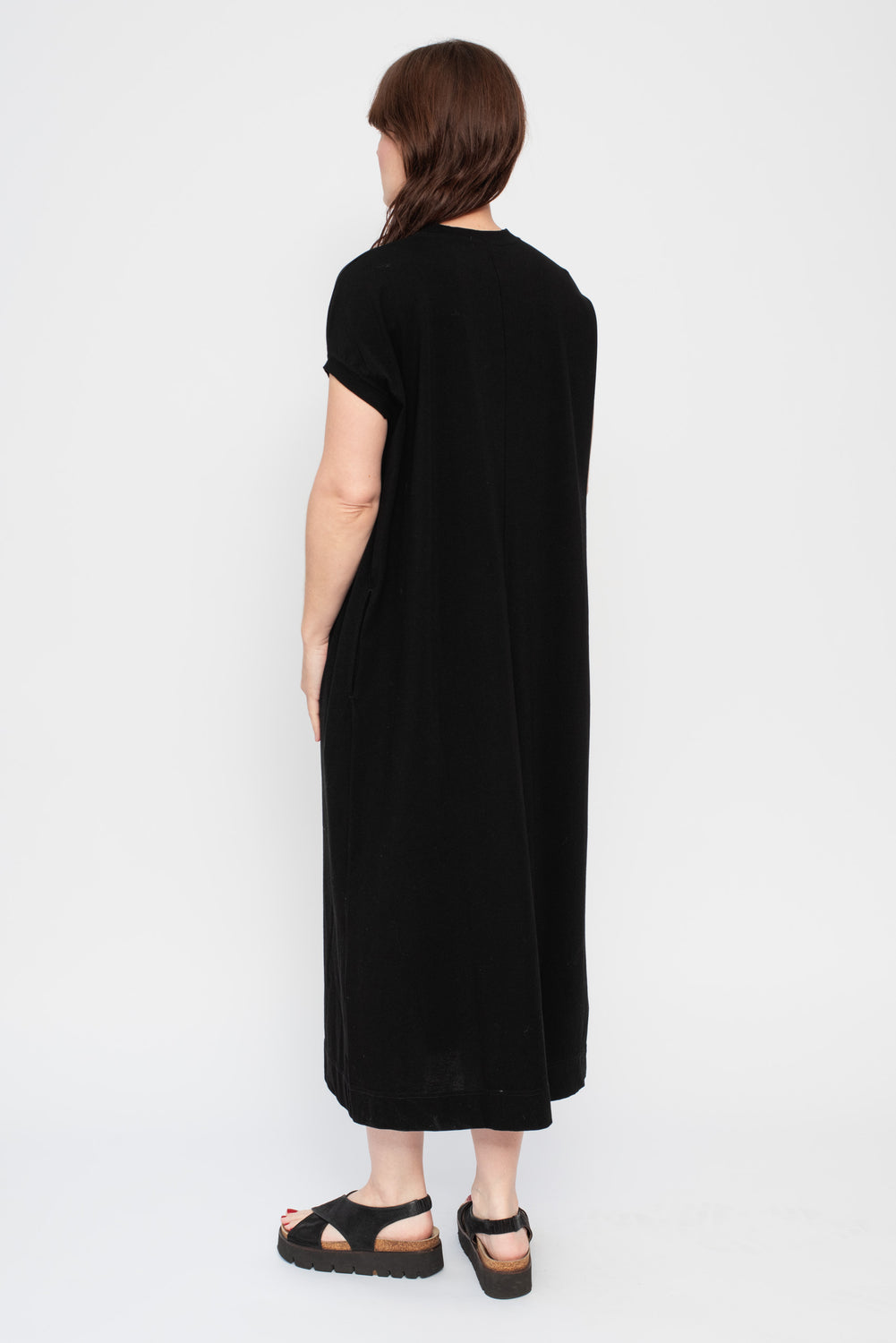 Knit Cotton Sleeveless Dress Black