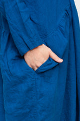 French Linen Dress Blue