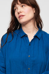 French Linen Dress Blue