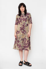 Cotton Dress, Purple Floral