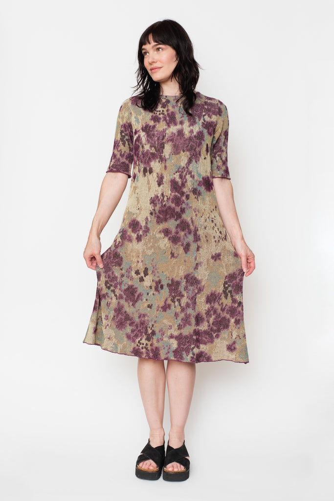 Cotton Dress, Purple Floral