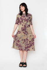 Cotton Dress, Purple Floral