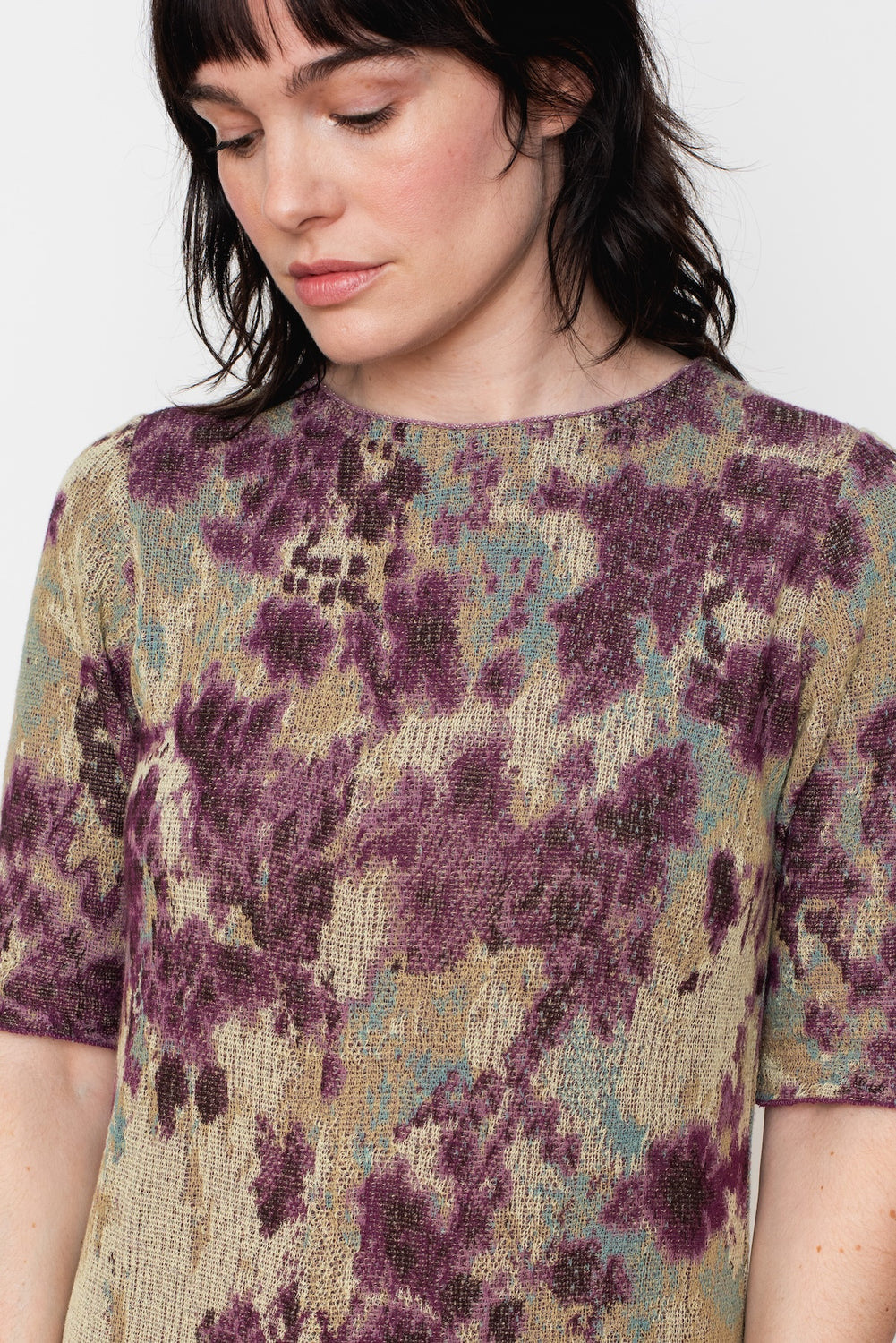 Cotton Dress, Purple Floral
