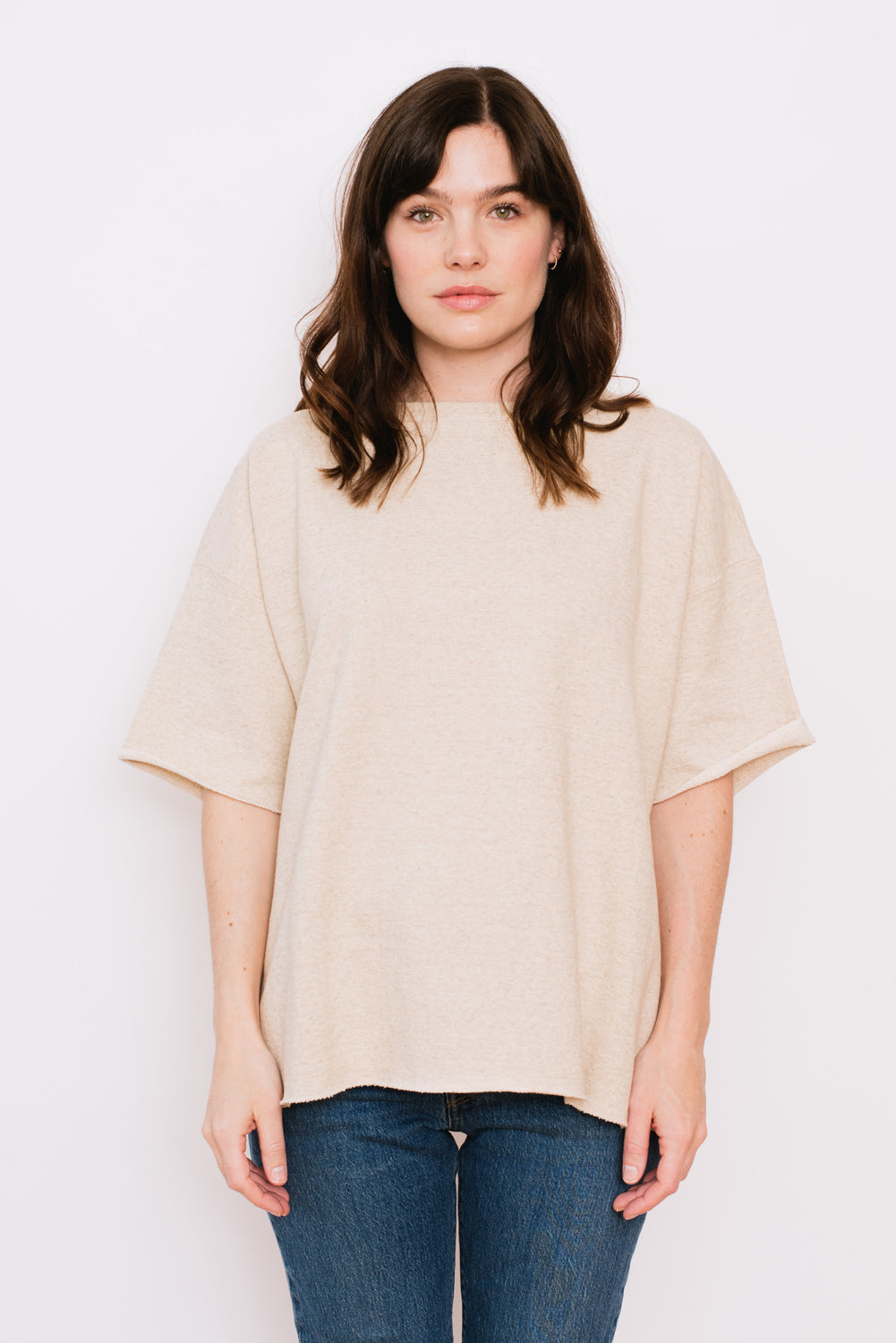 French Terry Wide Pullover Natural