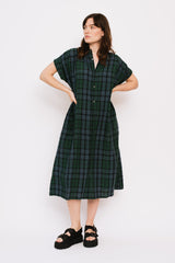 Linen Check AZUDAMAKI Dress