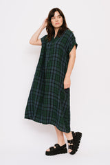 Linen Check AZUDAMAKI Dress