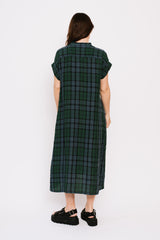 Linen Check AZUDAMAKI Dress