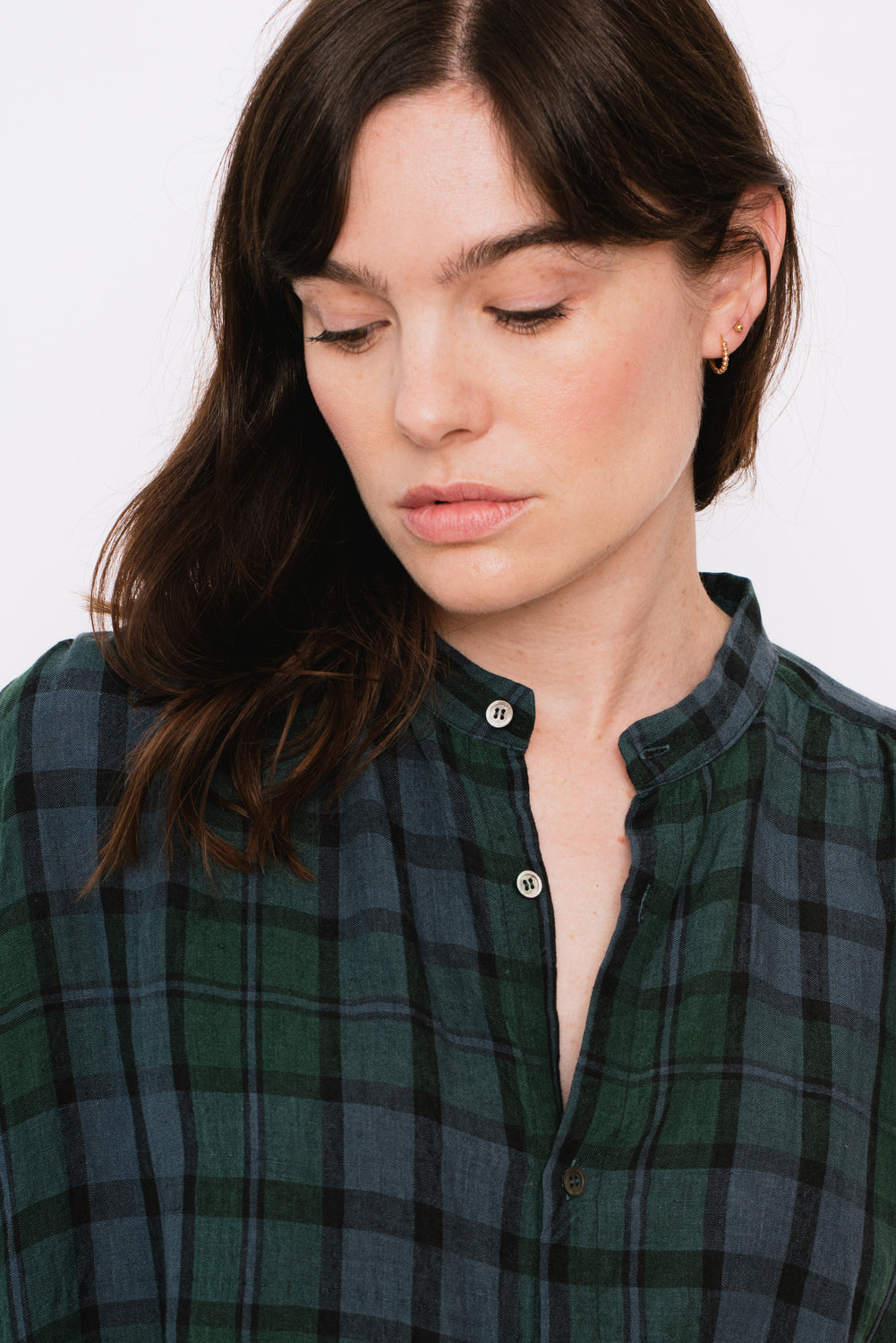 Linen Check AZUDAMAKI Dress