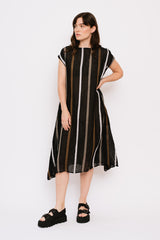 Linen Dobby Stripe Sleeveless Dress