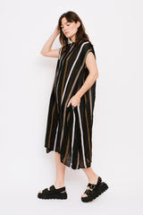 Linen Dobby Stripe Sleeveless Dress