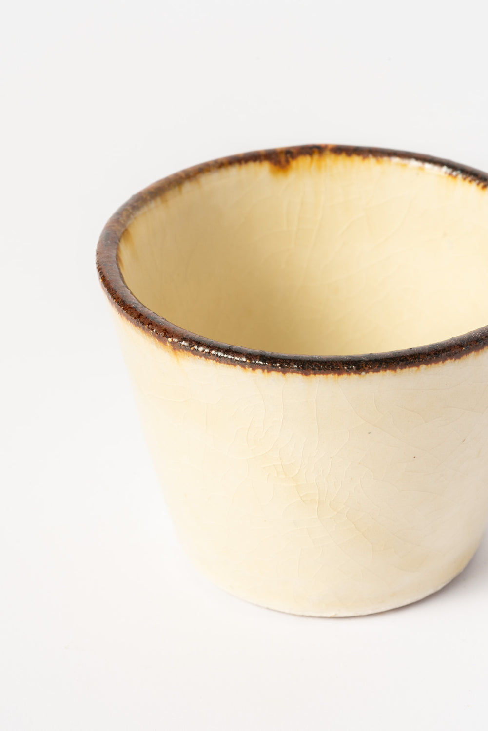 Cream Crackle Glaze Cup