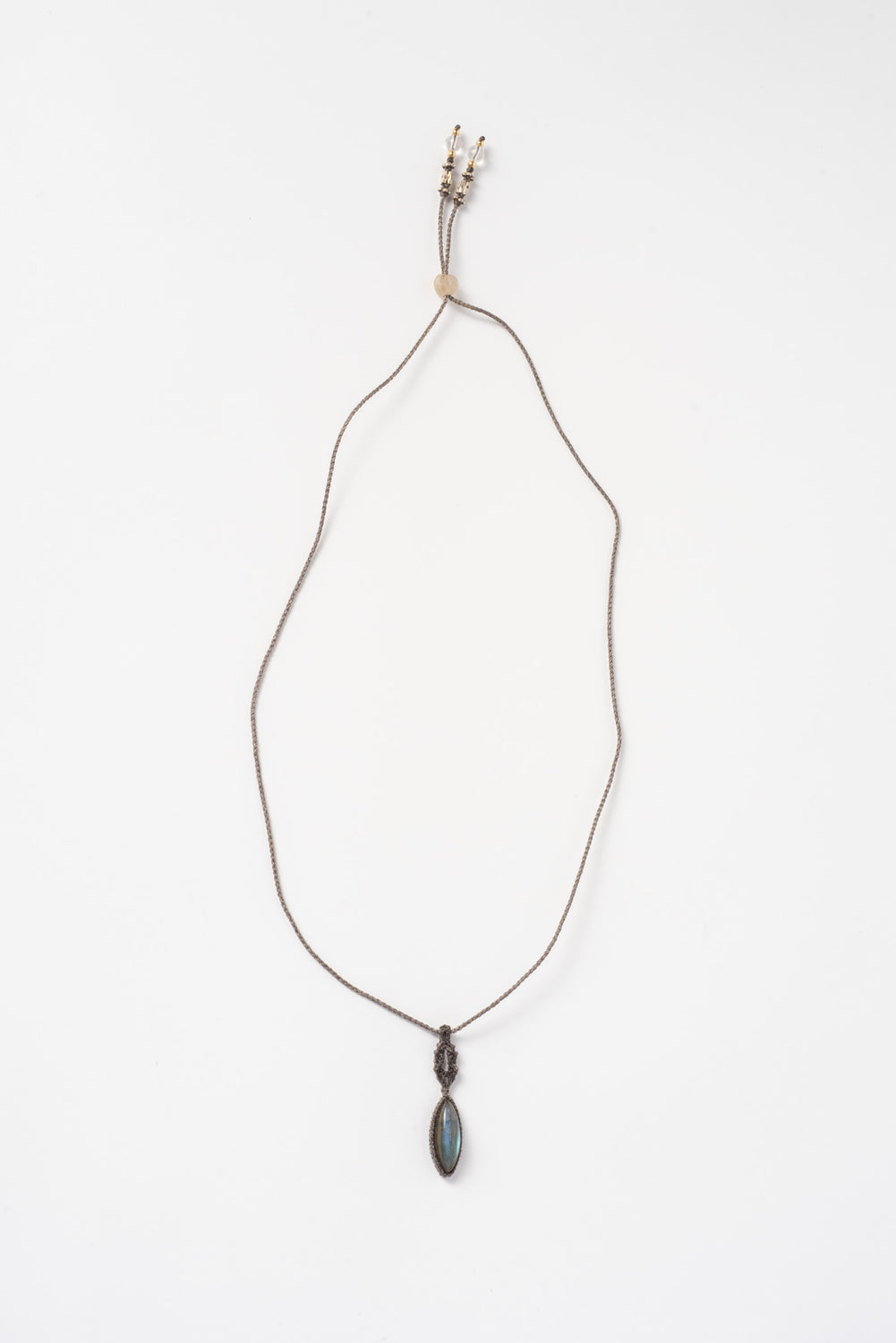 Macrame Necklace with Labradorite