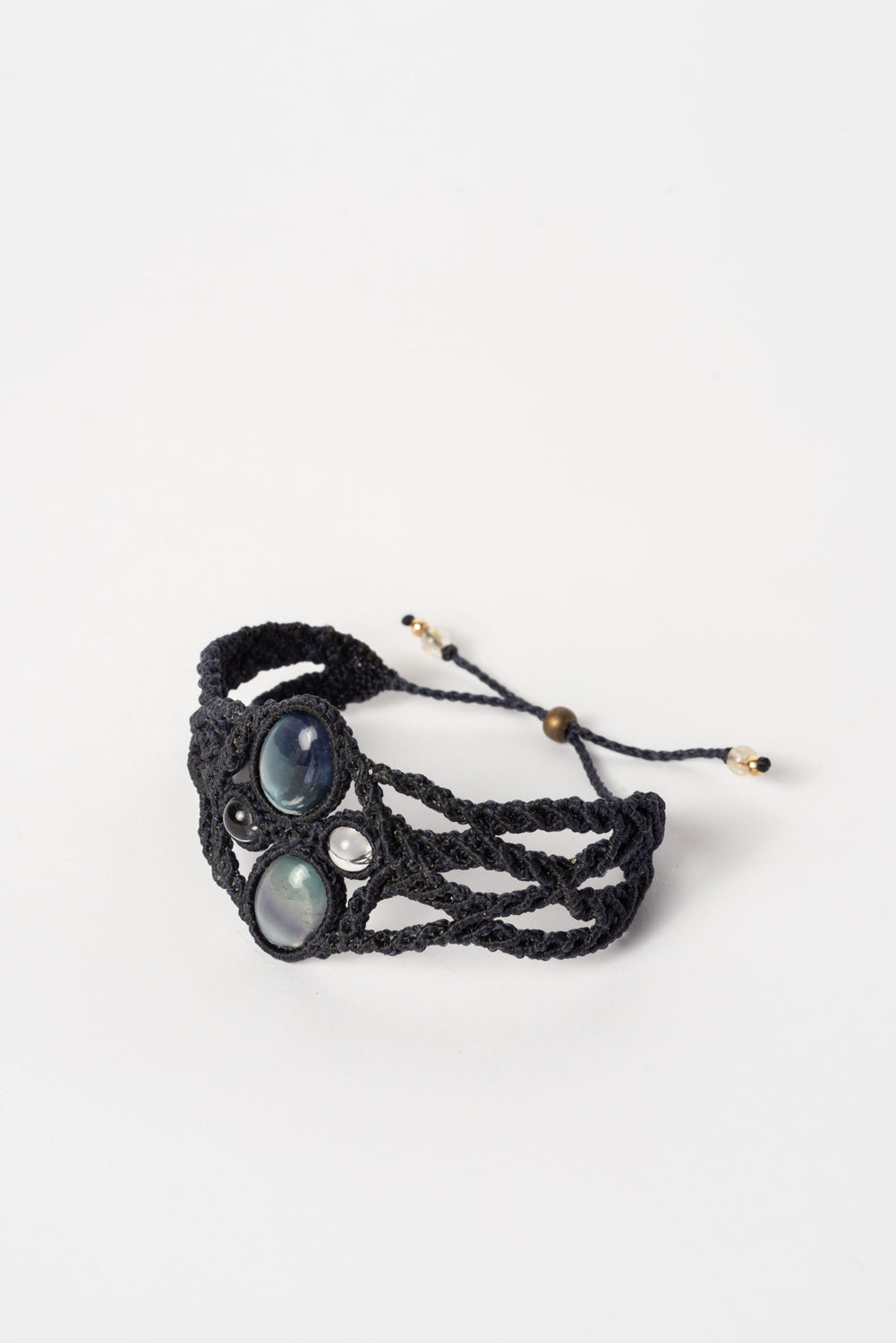 Macrame Bracelet with Two Stone (Fluorite)