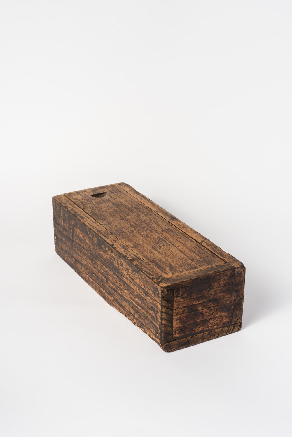 Vintage Japanese Wood Box with Sliding Cover