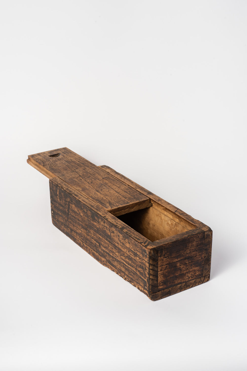 Vintage Japanese Wood Box with Sliding Cover
