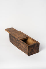 Vintage Japanese Wood Box with Sliding Cover