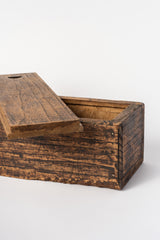 Vintage Japanese Wood Box with Sliding Cover