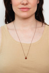 Silk Cord Necklace with Red Phantom Quartz