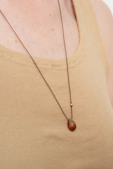 Silk Cord Necklace with Red Phantom Quartz