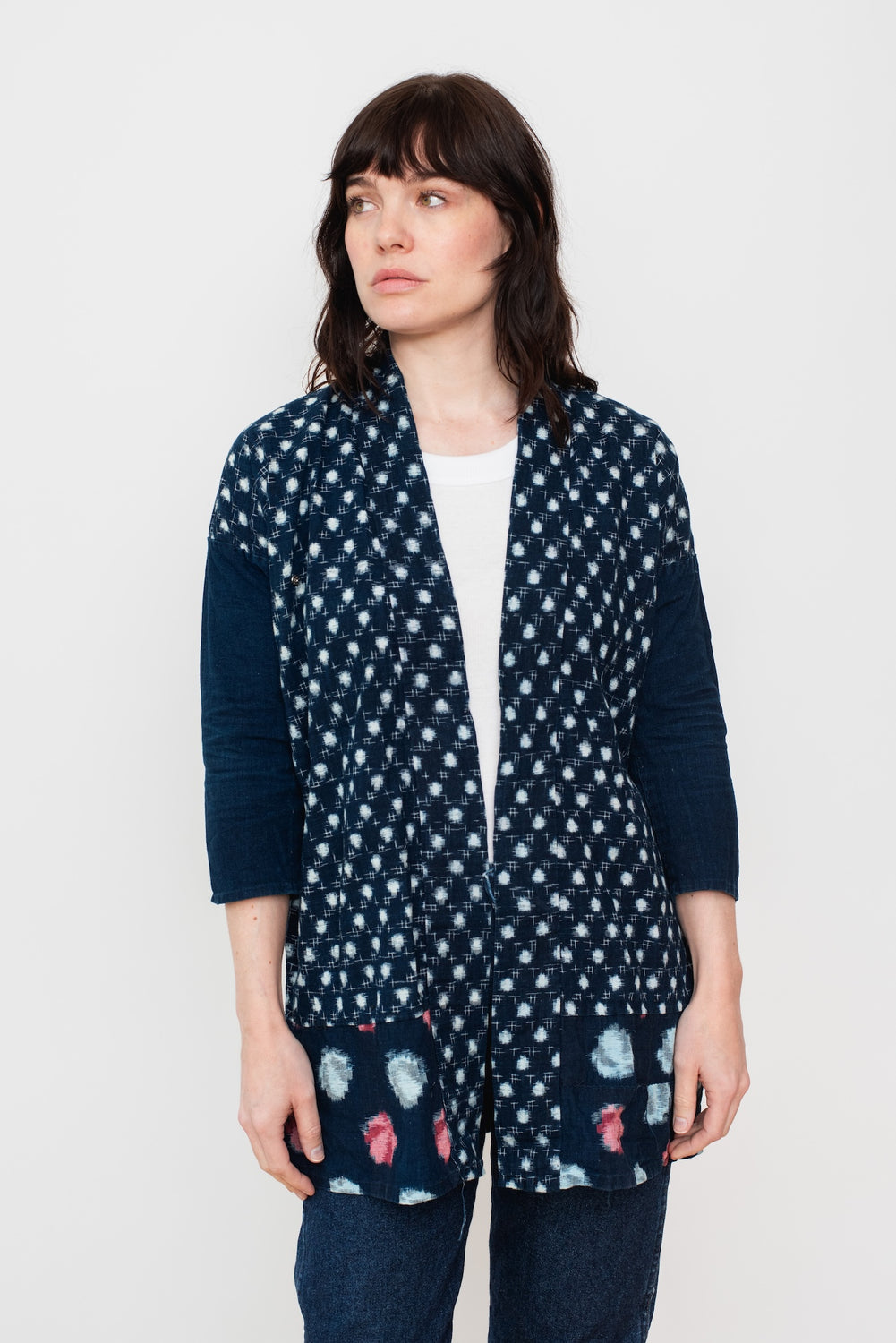 Haori Jacket made from Vintage Indigo Japanese textiles