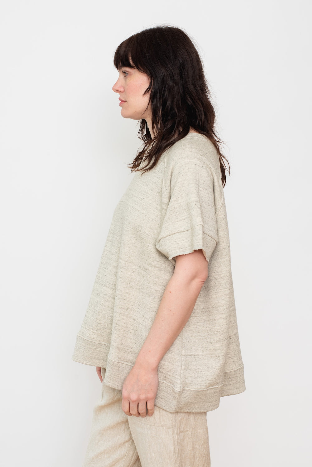 Undyed Cotton Fleece Pullover Gray