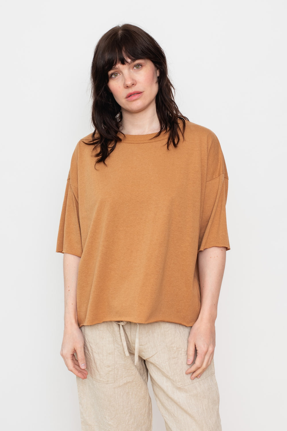 Undyed Cotton Pullover Camel