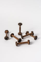 Vintage Japanese Wooden Bobbins-Set of Six