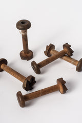 Vintage Japanese Wooden Bobbins-Set of Six