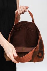 Persimmon Dyed Collage Tote Bag