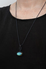 Macrame Necklace with Labradorite