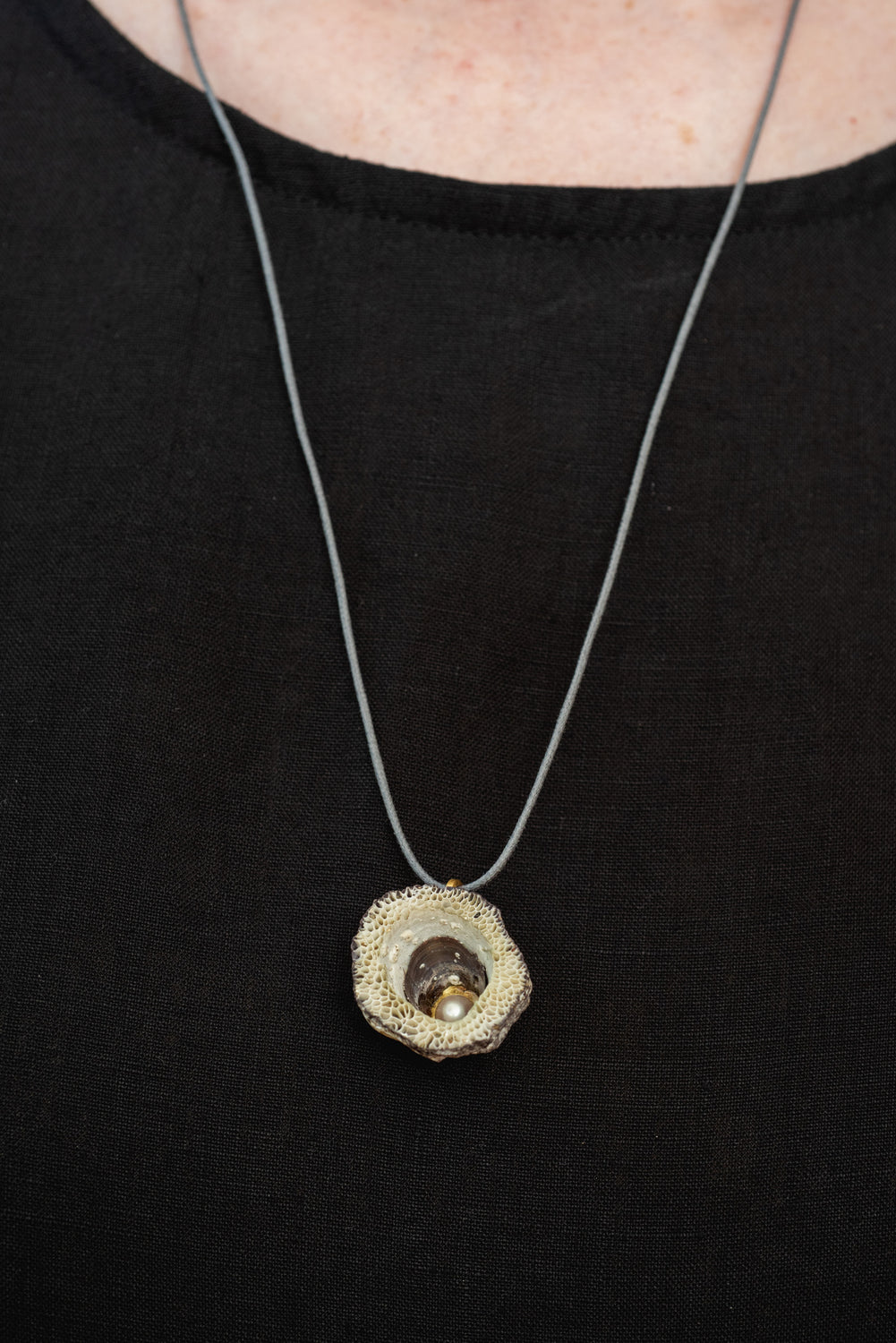 Shell and Pearl Pendant Necklace