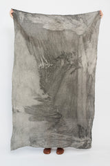 Large Cotton-Linen Blend Cloth Dyed with Pine Soot