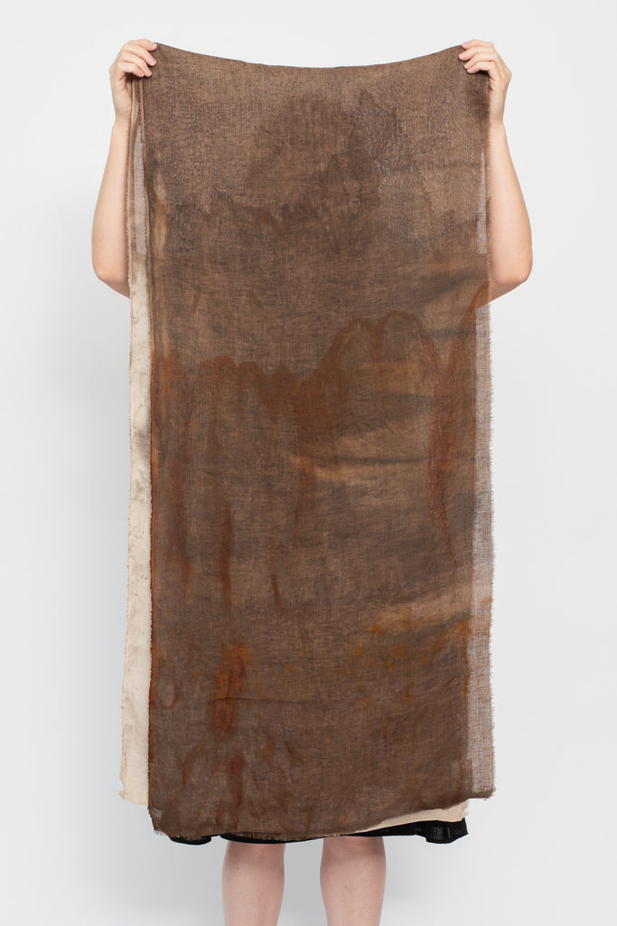 Rust Dyed Linen Textile 05