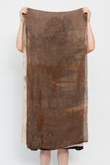 Rust Dyed Linen Textile 05