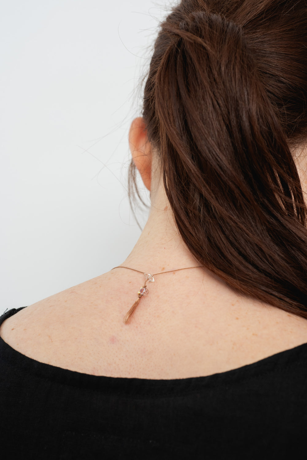 Silk Cord Necklace with Rutile Quartz