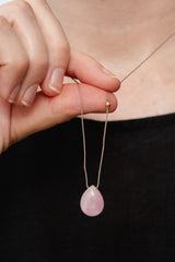 Silk Cord Necklace with Kunzite