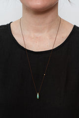 Silk Cord Necklace with Labradorite