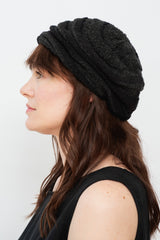 Cotton Knit Beret Charcoal Gray