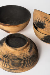 Vintage Japanese Wooden Bowls Set of Four