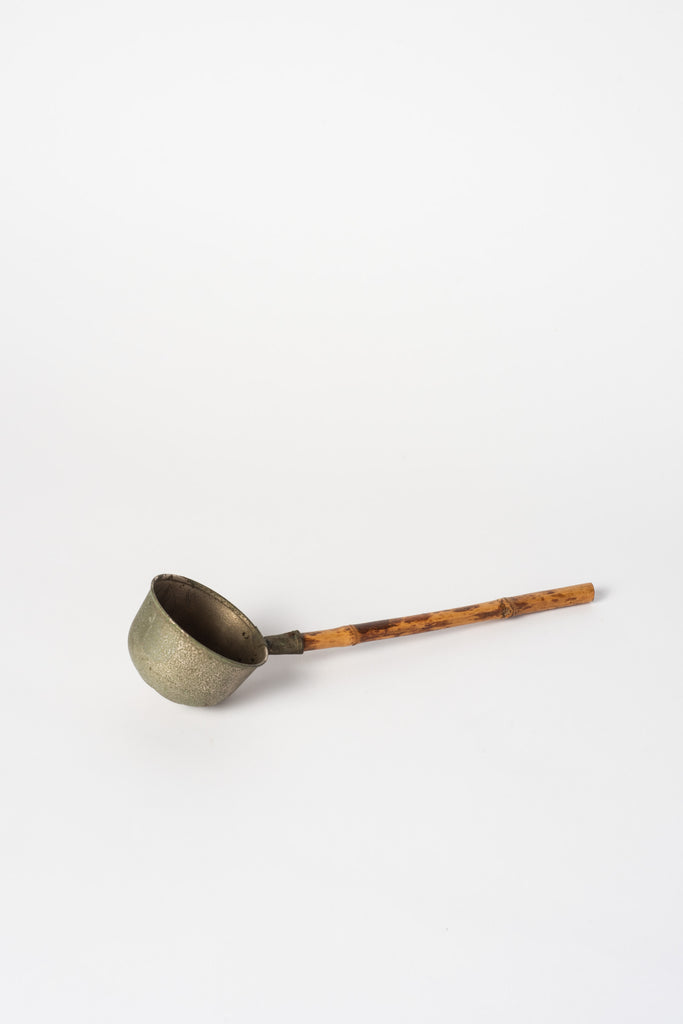 Vintage Japanese Tin and Bamboo Ladle