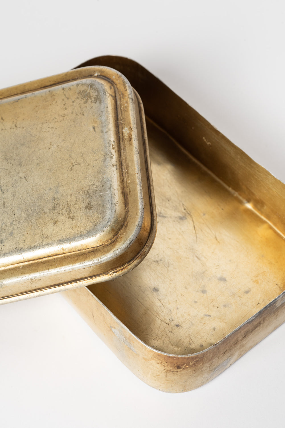 Vintage Japanese Brass Toned Tin Box