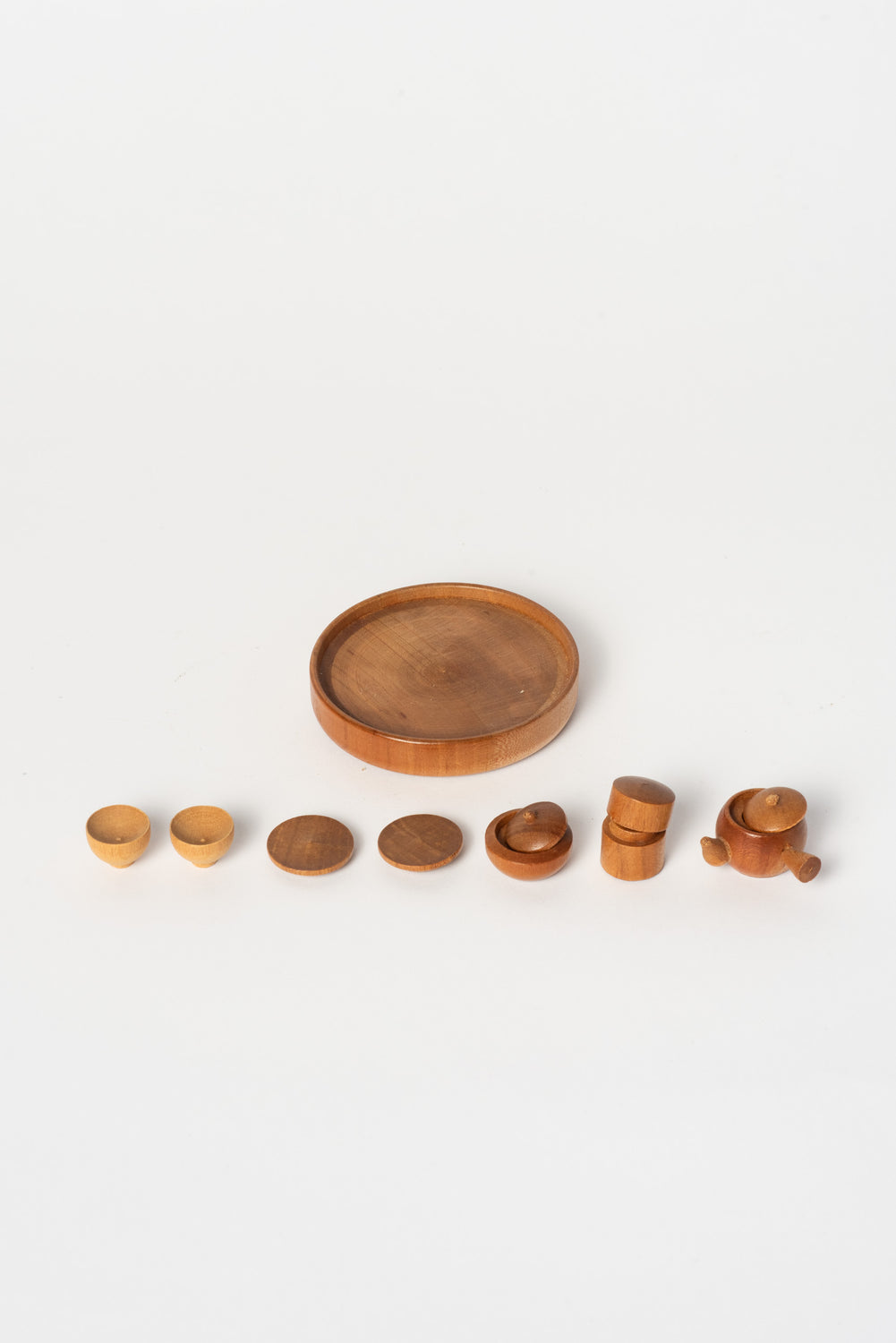 Vintage Miniature Japanese Wooden Tea Set