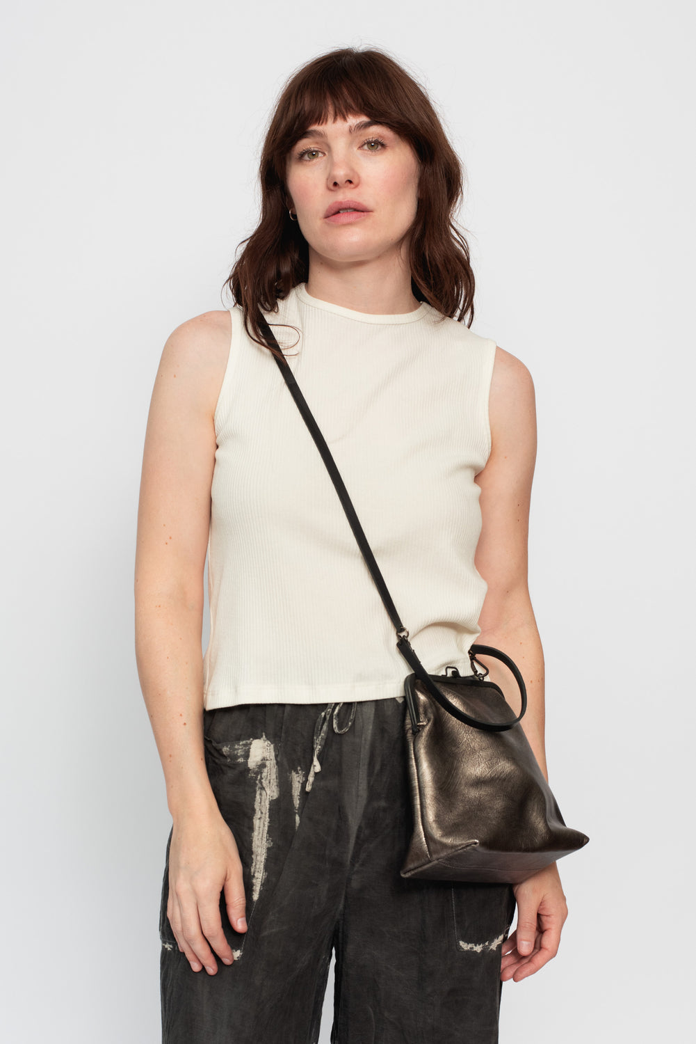 SHO-61 Frame Shoulder Bag Rusty Sillver