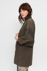 Vintage Japanese Striped Cotton Noragi Jacket
